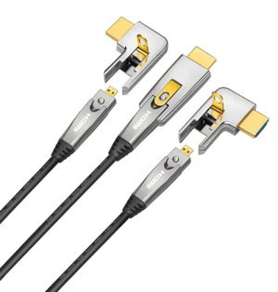 Cablul optic micro HDMI 2.0 dreapta și stânga